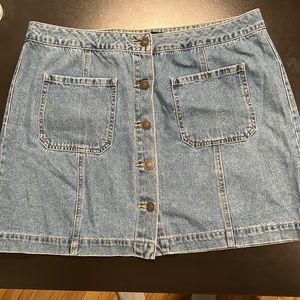 Button Up Jean Mini Skirt